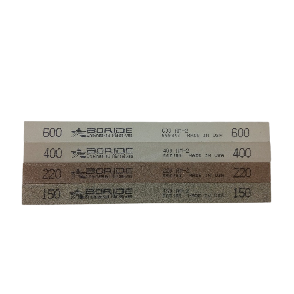 Combo 4pcs Đá đánh bóng Boride AM-2 kích thước 1/8  X 1/2  X 6 (Gồm 4 grit: 150, 220, 400, 600)