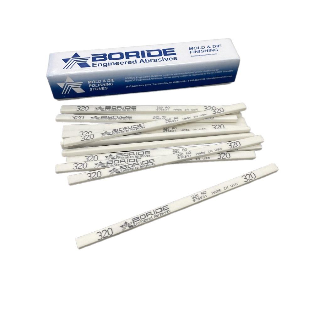 Combo 12pcs Đá đánh bóng Boride AO kích thước 1/8  X 1/4  X 6 grit 320