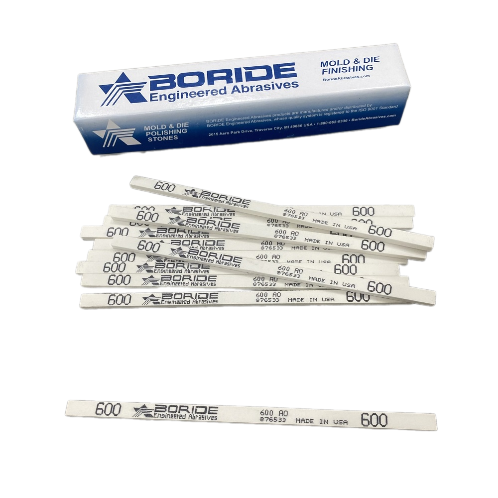 Combo 12pcs Đá đánh bóng Boride AO kích thước 1/8  X 1/4  X 6 grit 600